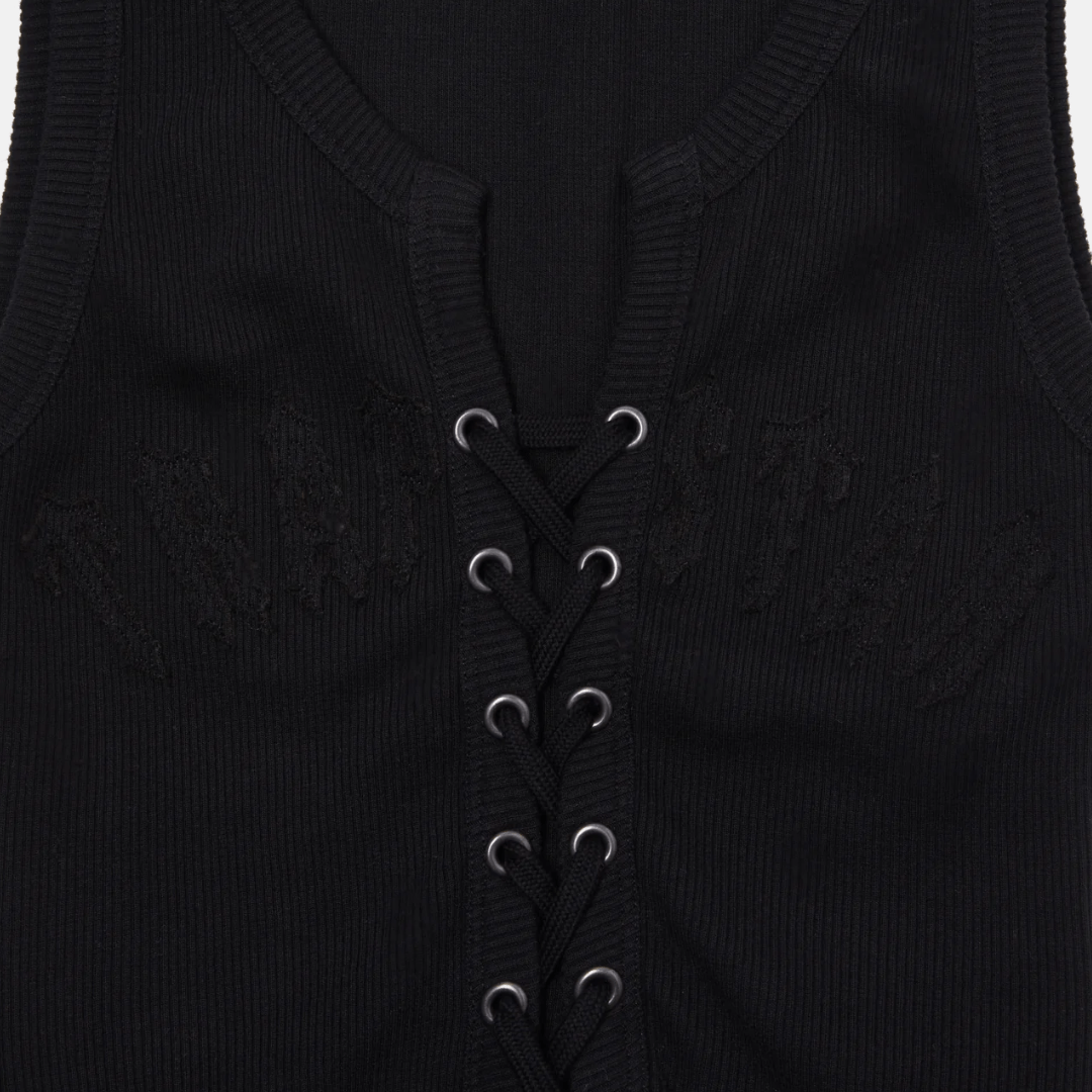 Trapstar Women's Irongate Lace Up Vest - Black - No Sauce The Plug