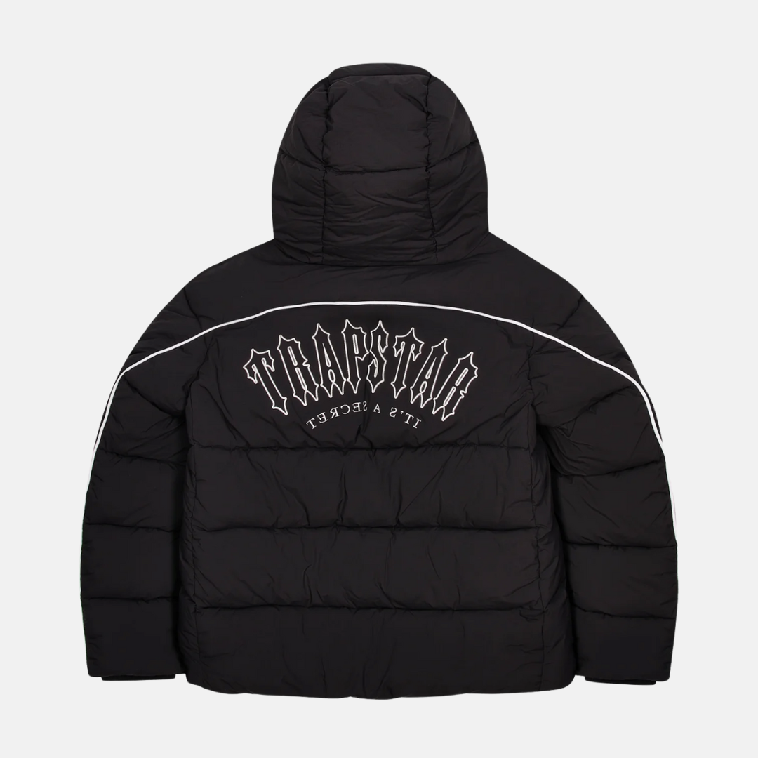 Trapstar Irongate Arch Pipping Puffer - Black/White - No Sauce The Plug
