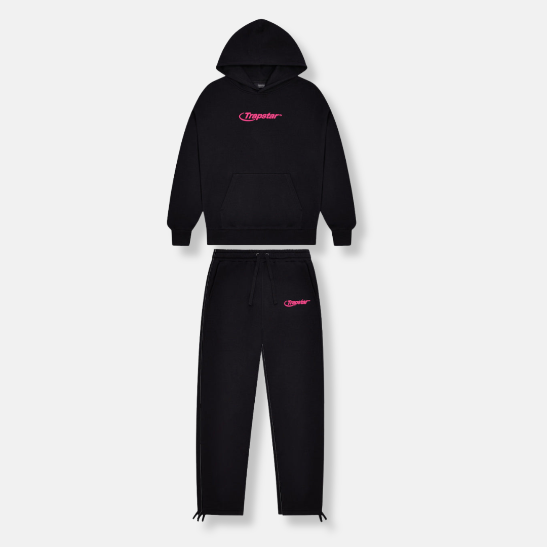 Trapstar Hyperdrive Embroidered Tracksuit - Black/Pink - No Sauce The Plug
