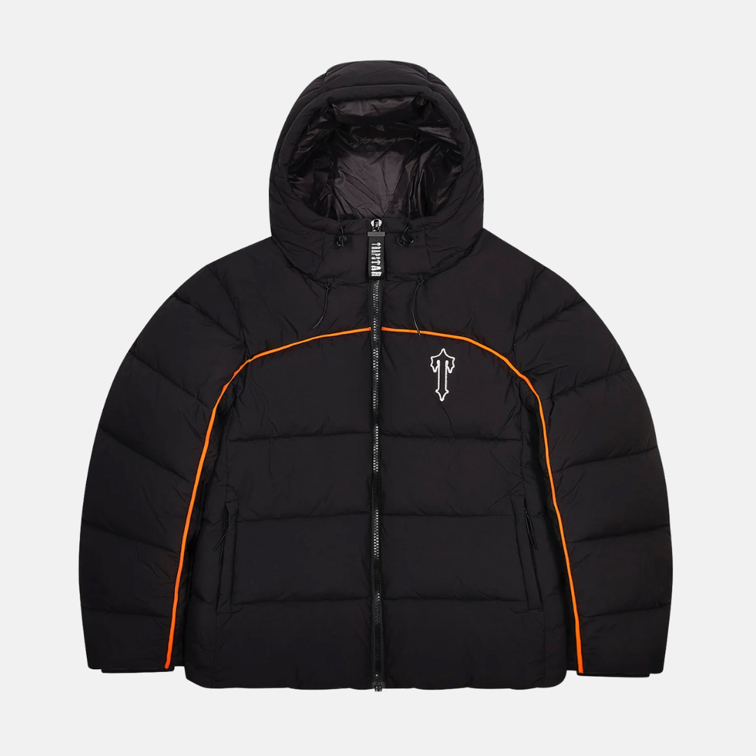 Trapstar Irongate Arch Pipping Puffer - Black/Orange - No Sauce The Plug