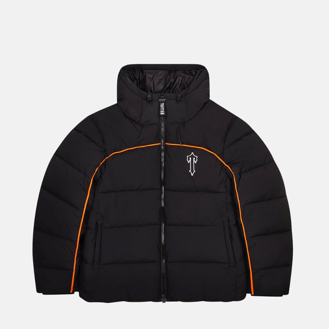 Trapstar Irongate Arch Pipping Puffer - Black/Orange - No Sauce The Plug