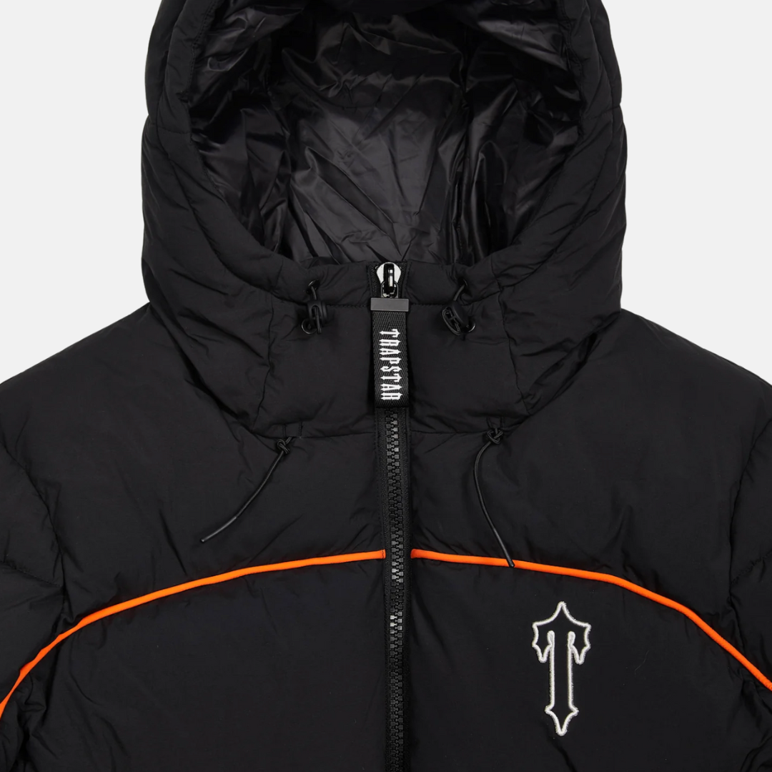 Trapstar Irongate Arch Pipping Puffer - Black/Orange - No Sauce The Plug