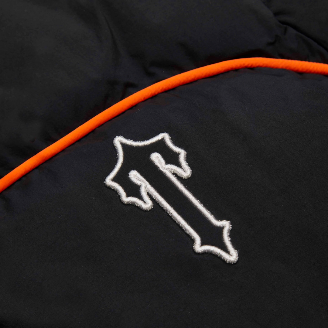 Trapstar Irongate Arch Pipping Puffer - Black/Orange - No Sauce The Plug