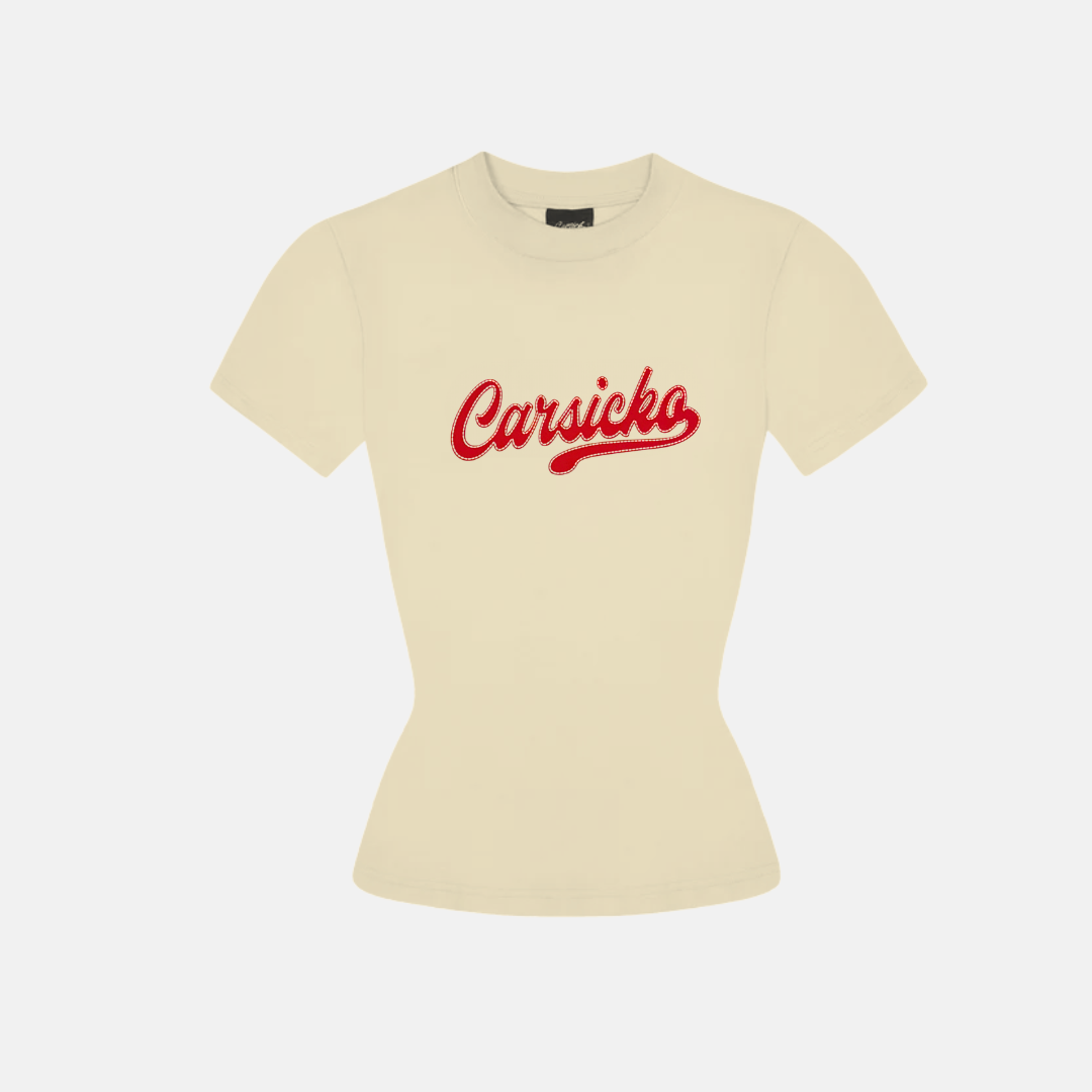 Carsicko Baby Tee - White / Red - No Sauce The Plug