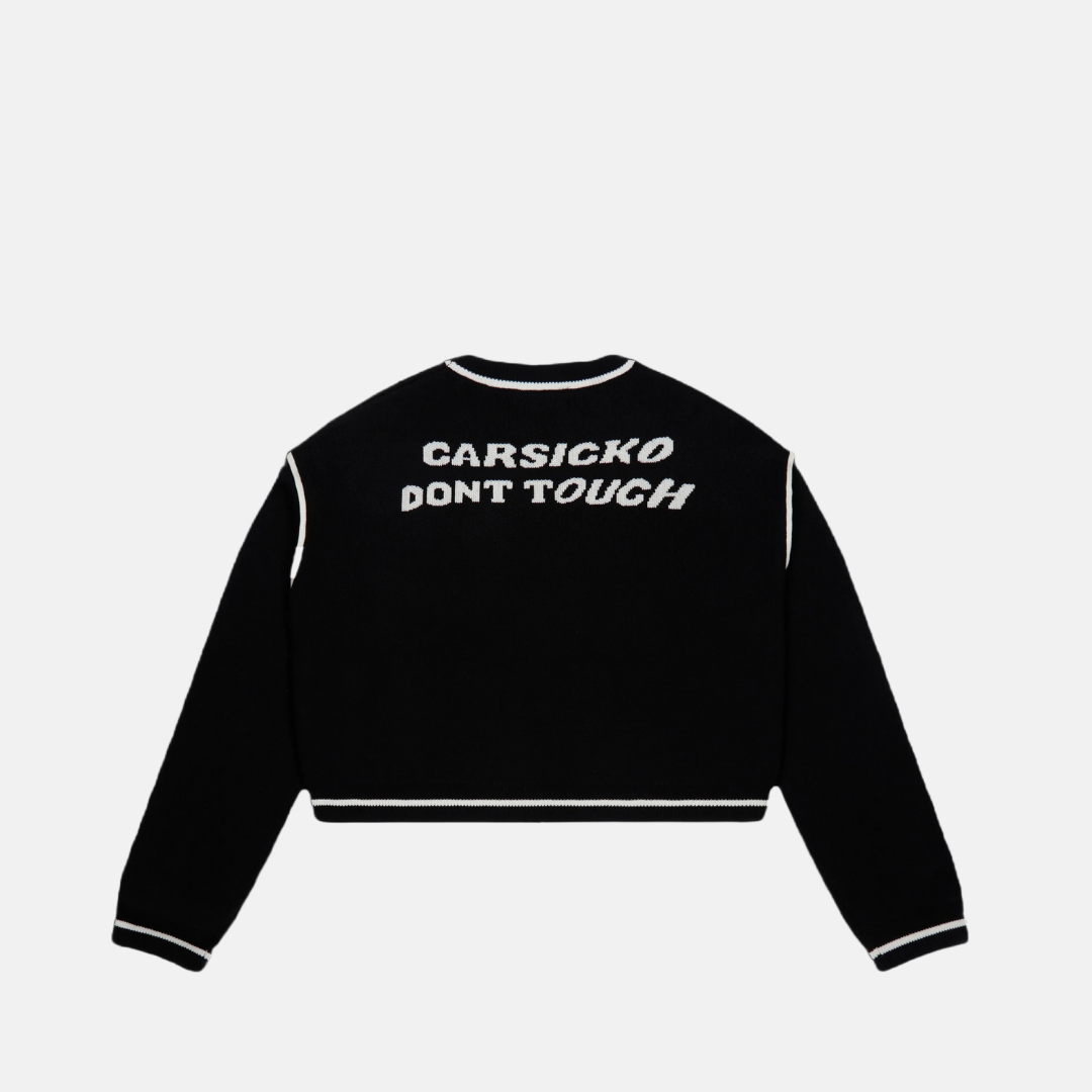 Carsicko Don't Touch Knit Sweater - Black / White - No Sauce The Plug
