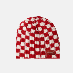 Carsicko Knit Beanie - Red / White - No Sauce The Plug