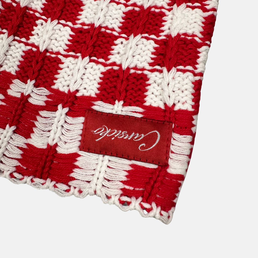 Carsicko Knit Beanie - Red / White - No Sauce The Plug