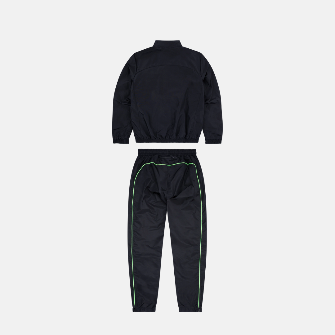 Syna Logo Shell Tracksuit - Black/Neon Green - No Sauce The Plug