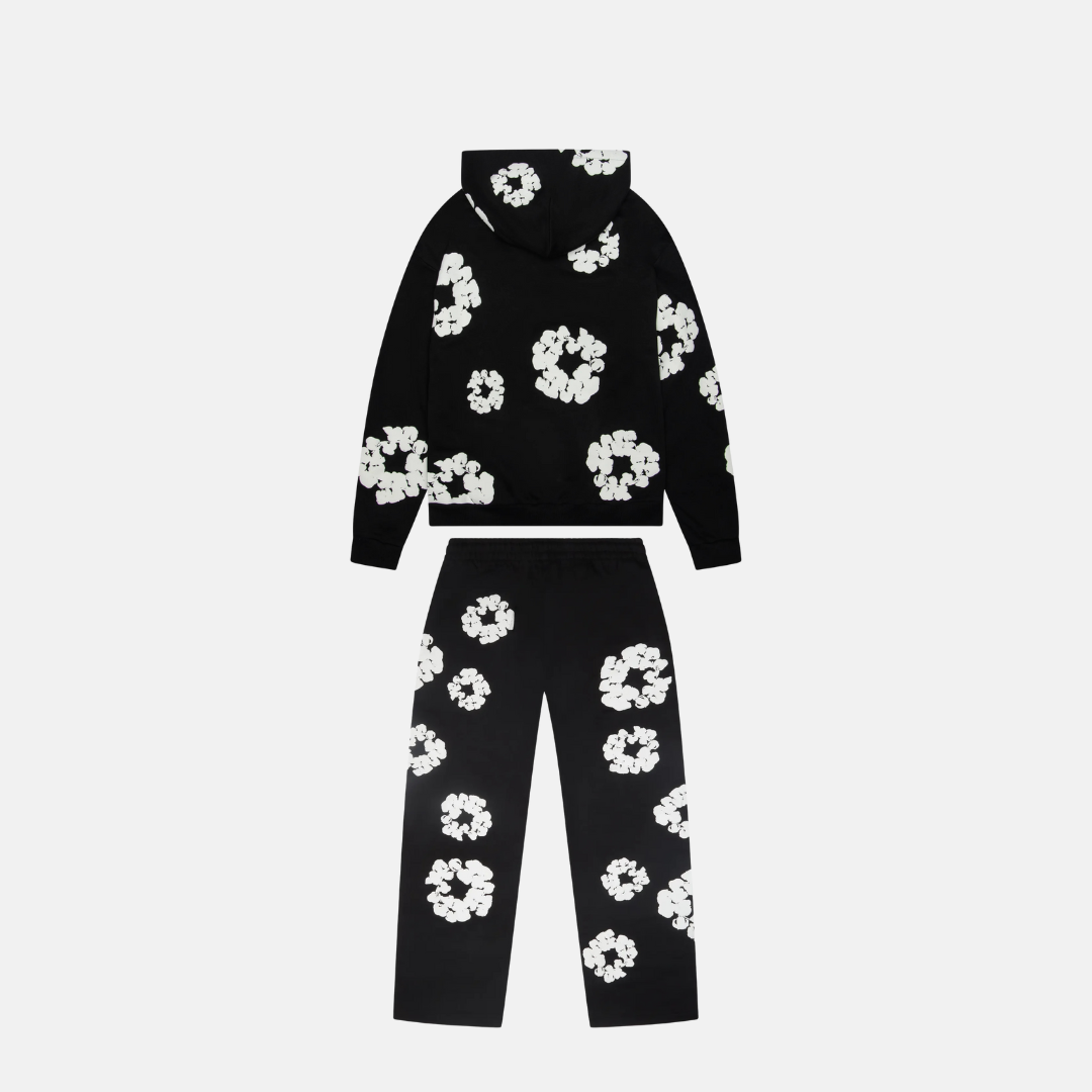 Denim Tears Cotton Wreath Zip Tracksuit - Black - No Sauce The Plug