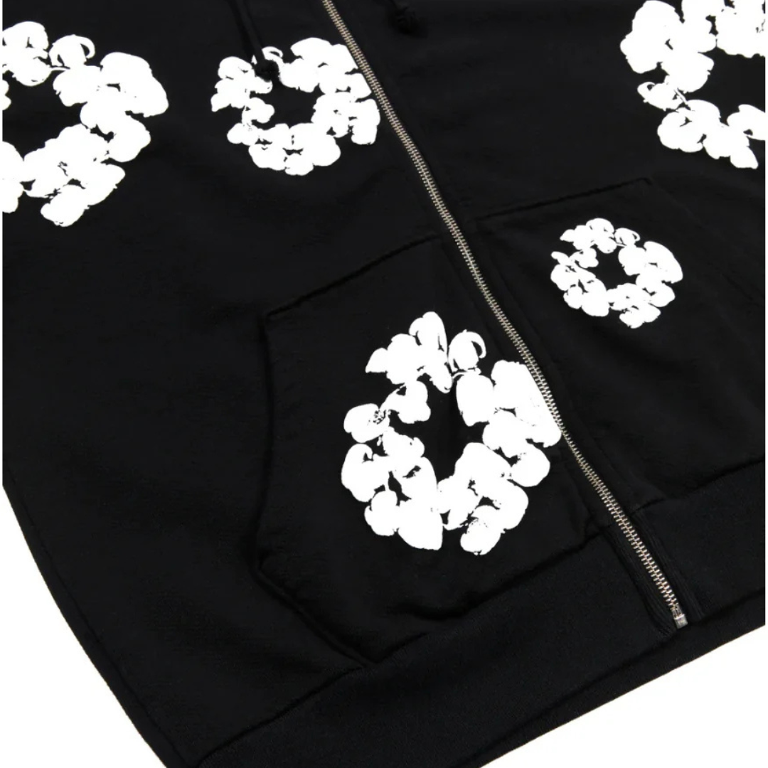 Denim Tears Cotton Wreath Zip Tracksuit - Black - No Sauce The Plug