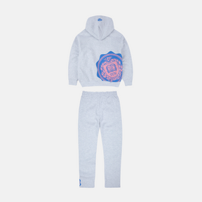 Syna Crest Pack Logo Tracksuit - White/Pink - No Sauce The Plug