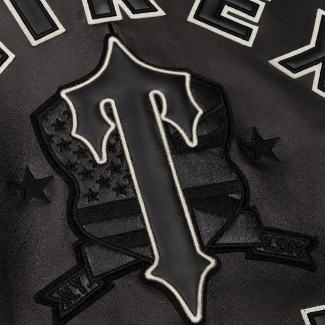 Trapstar X Avirex Icon Leather Jacket - Black - No Sauce The Plug