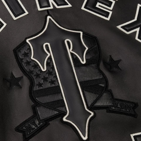 Trapstar X Avirex Icon Leather Jacket - Black - No Sauce The Plug