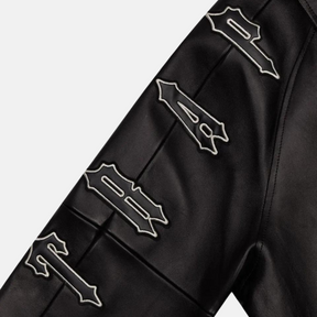 Trapstar X Avirex Icon Leather Jacket - Black - No Sauce The Plug
