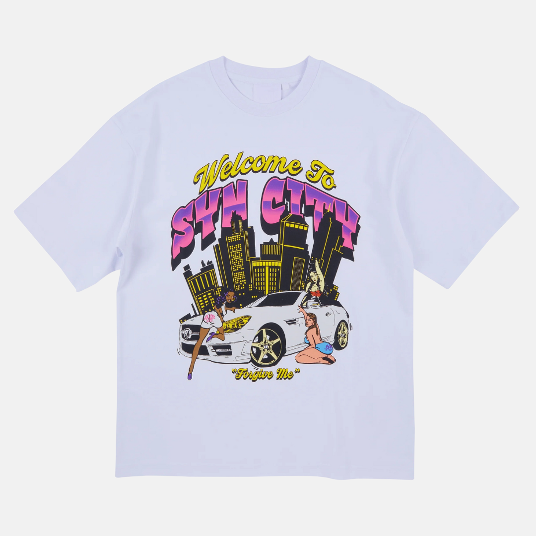 Syna T-Shirt - White - Syn City - No Sauce The Plug