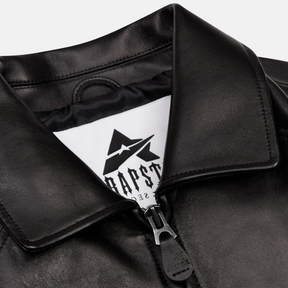 Trapstar X Avirex Icon Leather Jacket - Black - No Sauce The Plug