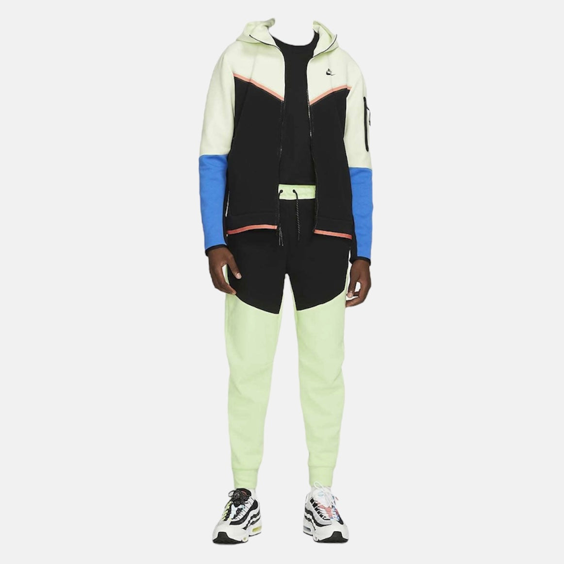 Nike Tech Fleece Set - Liquid Lime, Black & Blue (3rd Gen) - No Sauce The Plug