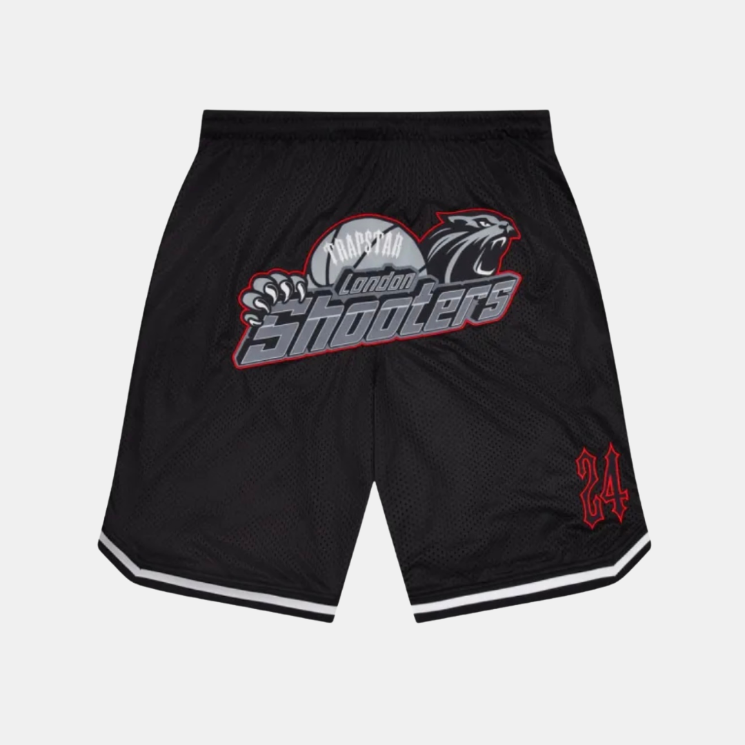 Trapstar Shooters Basketball Shorts - Black/Red - No Sauce The Plug