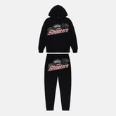 Trapstar London Shooters Hooded Tracksuit - Black / Pink - No Sauce The Plug