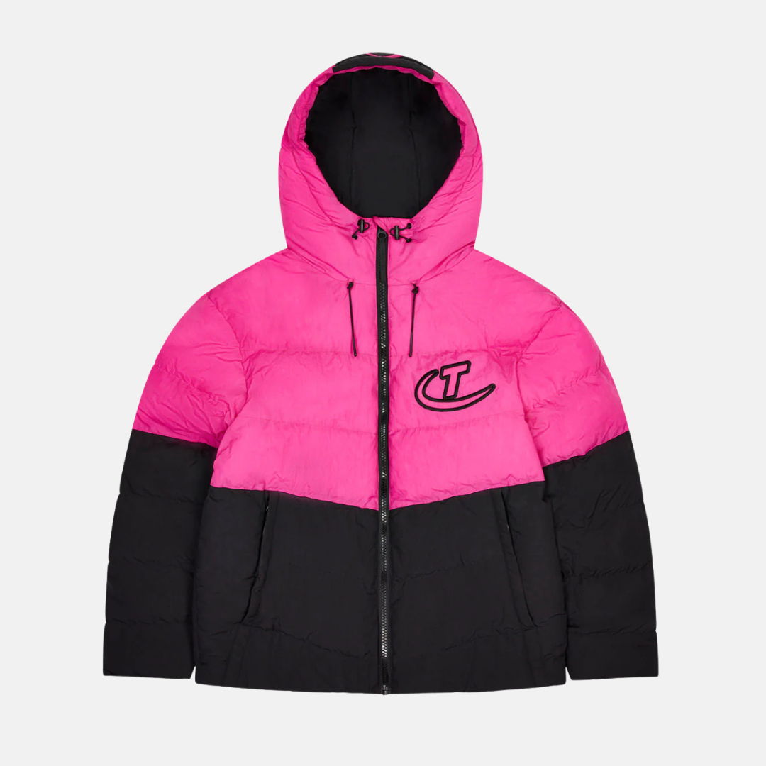Trapstar Hyperdrive Hooded Puffer - Black/Pink - No Sauce The Plug