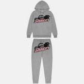Trapstar London Shooters Hooded Tracksuit - Grey / Pink - No Sauce The Plug
