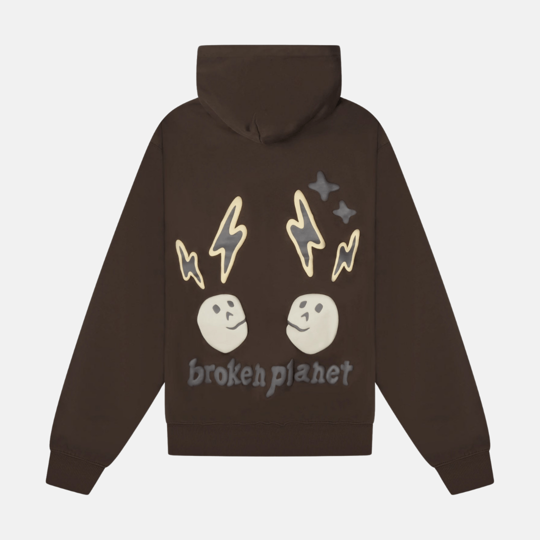 Broken Planet Shift Of Energy Hoodie - Dark Brown - No Sauce The Plug