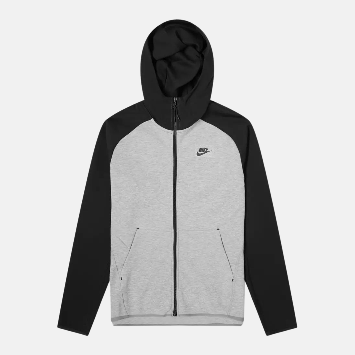 Nike Tech Fleece Hoodie - Black & Light Grey (2nd Gen) - No Sauce The Plug