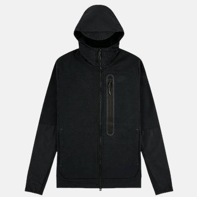 Nike Tech Fleece Woven Hoodie - Black (3rd Gen) - No Sauce The Plug