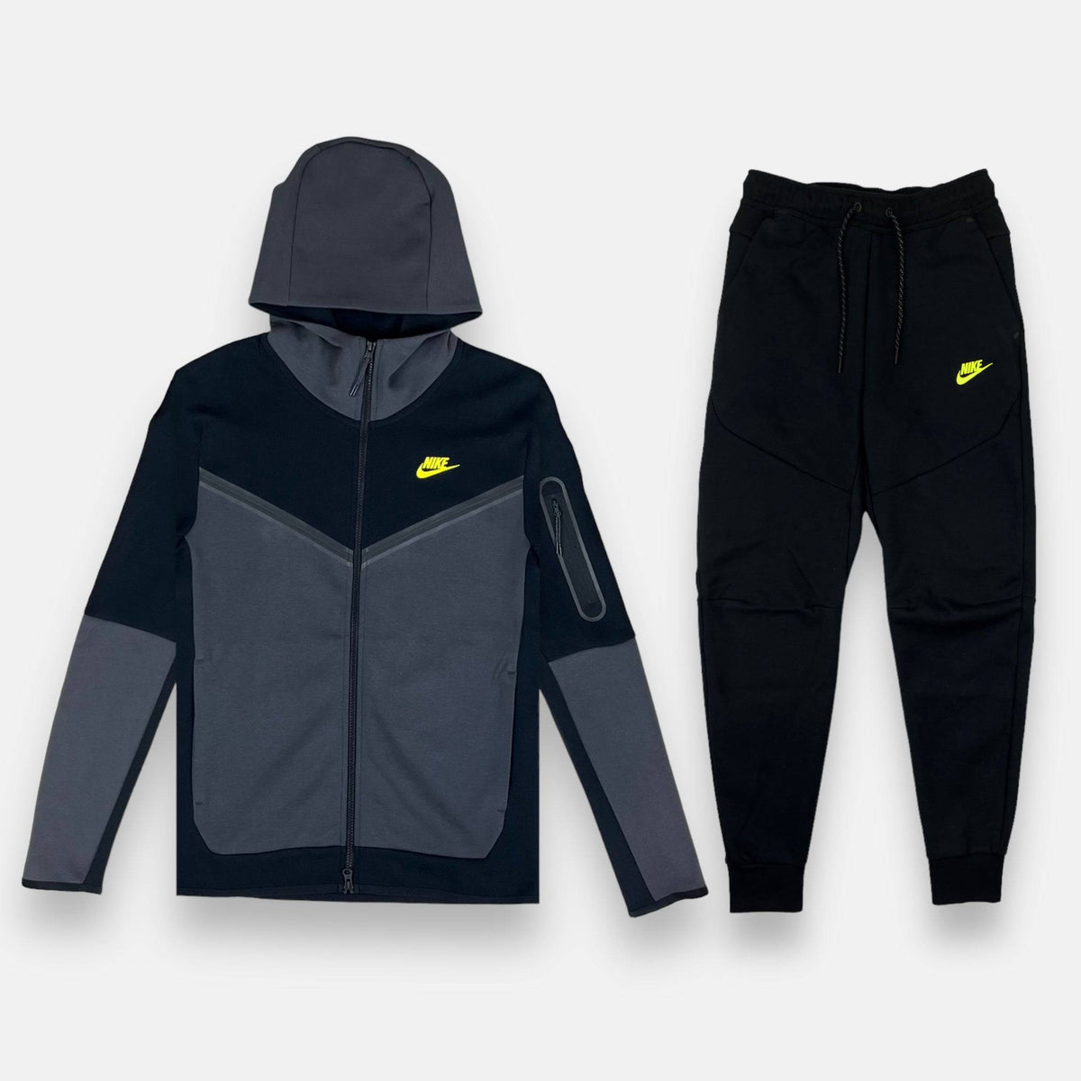 Nike Tech Fleece Set - Black, Anthracite & Volt (3rd Gen) - No Sauce The Plug