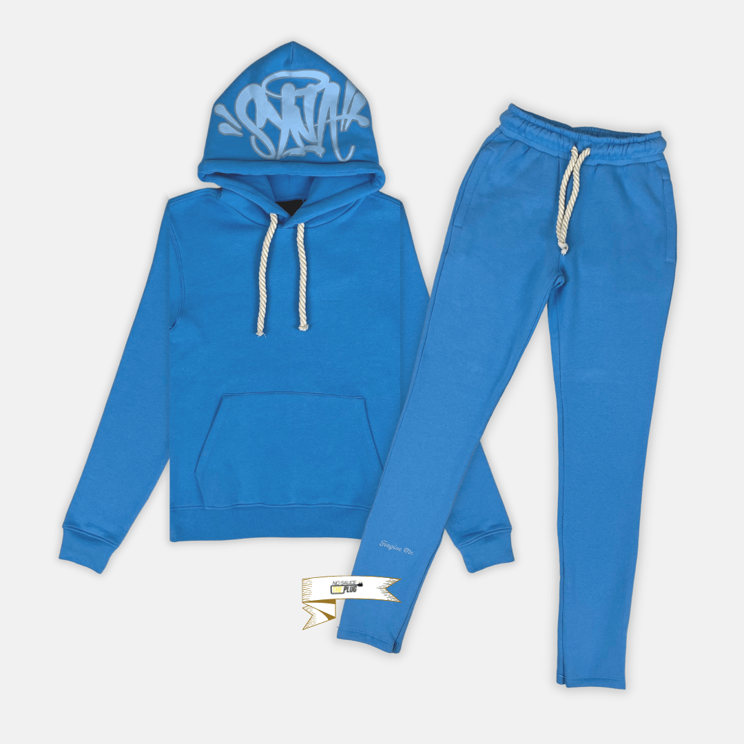 Syna Logo Tracksuit - Blue - No Sauce The Plug