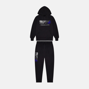 Trapstar Chenille Decoded 2.0 Hooded Tracksuit - Black/Dazzling Blue - No Sauce The Plug