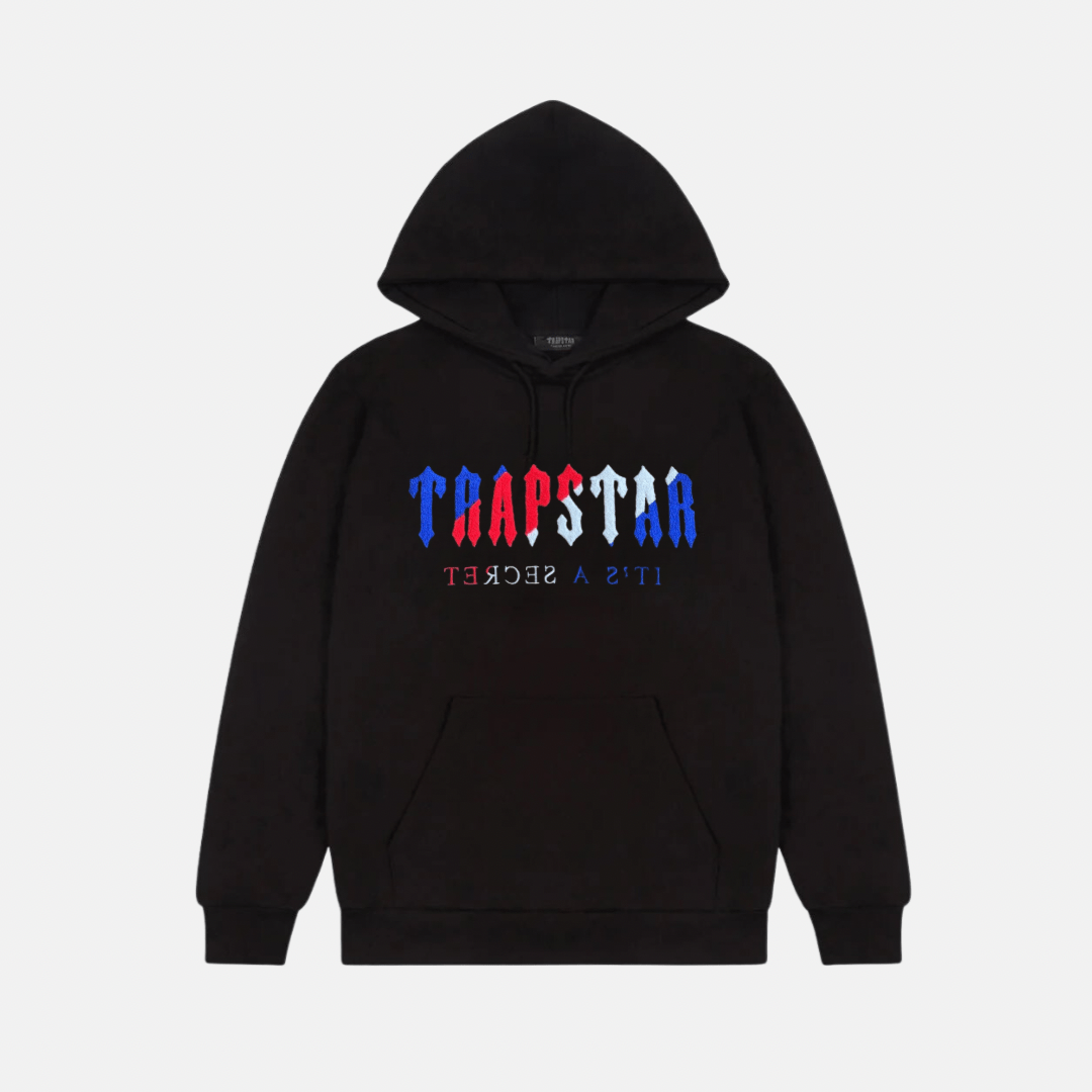 Trapstar Chenille Decoded Hoodie - Black Revolution - No Sauce The Plug