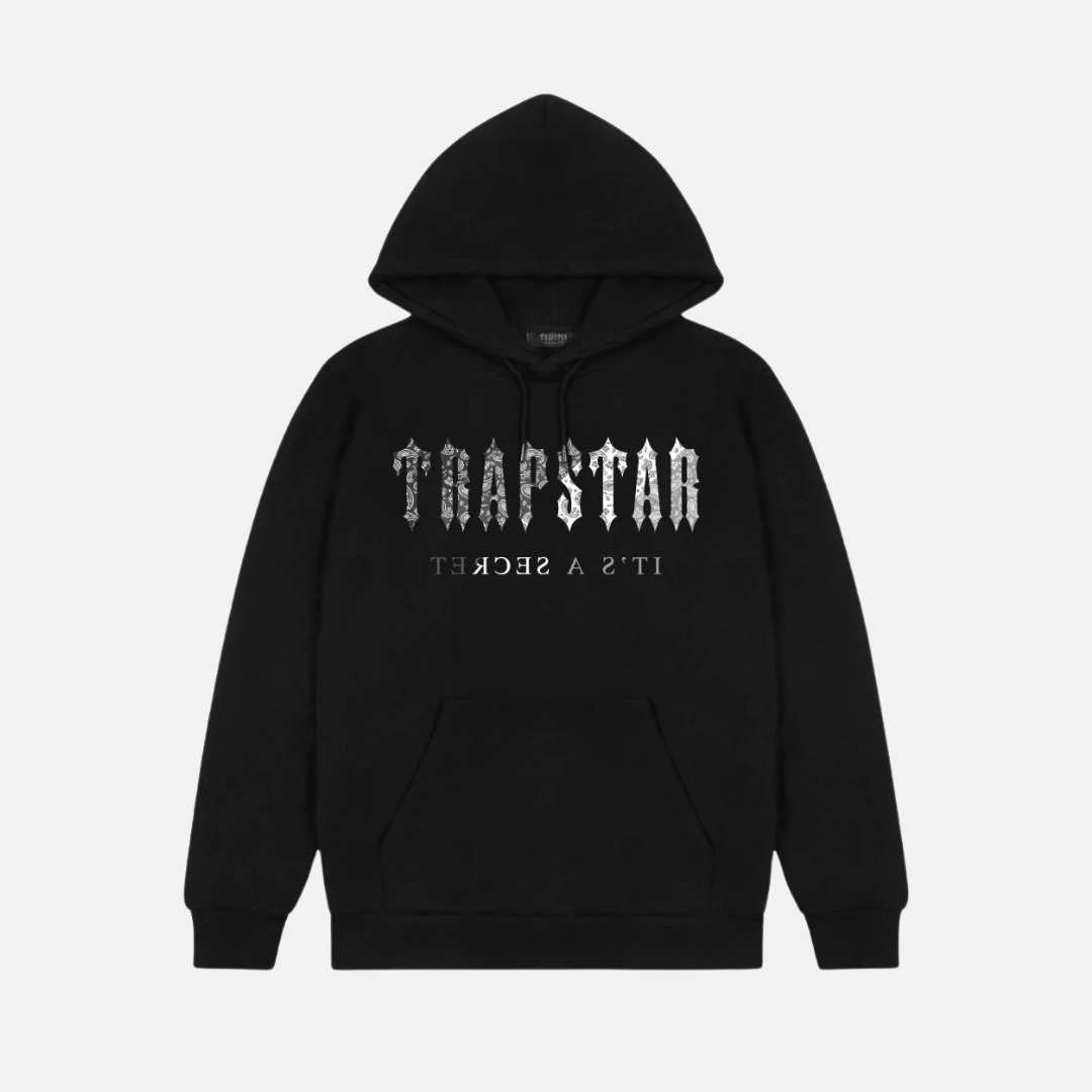 Trapstar Decoded Paisley Monochrome Edition Hoodie - Black - No Sauce The Plug