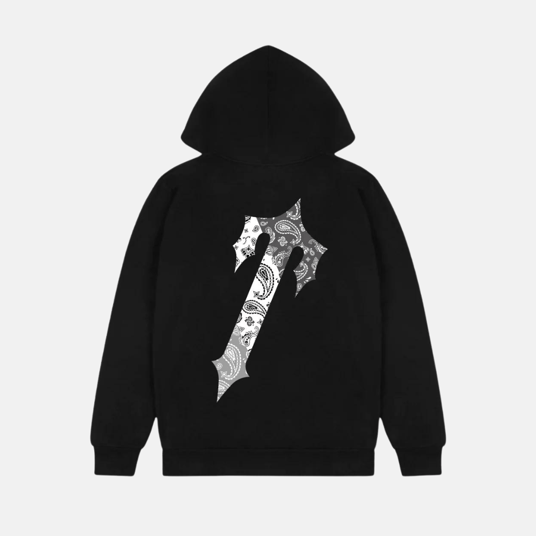 Trapstar Decoded Paisley Monochrome Edition Hoodie - Black - No Sauce The Plug
