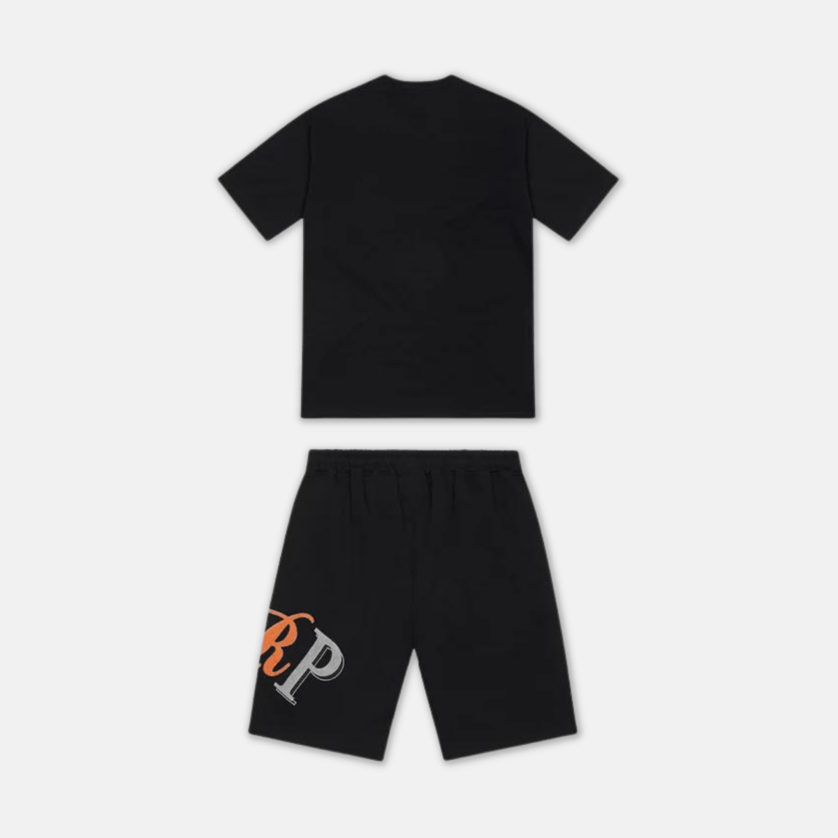 Trapstar Chenille TRP Short Set -  Black/Orange - No Sauce The Plug