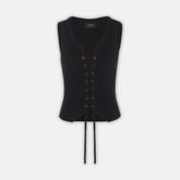 Trapstar Women's Irongate Lace Up Vest - Black - No Sauce The Plug