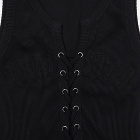 Trapstar Women's Irongate Lace Up Vest - Black - No Sauce The Plug
