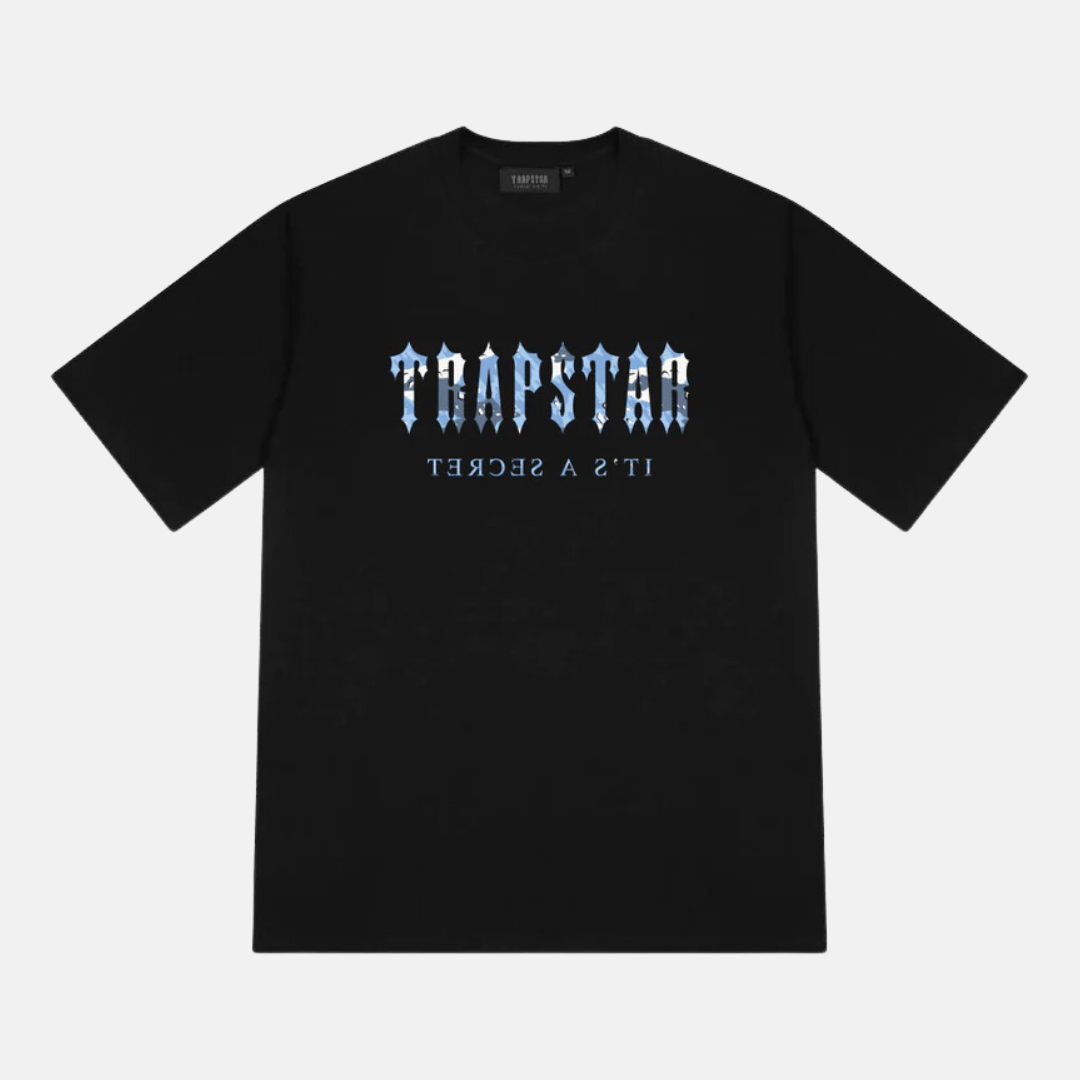 Trapstar Decoded T-Shirt - Black/Blue Camo - No Sauce The Plug