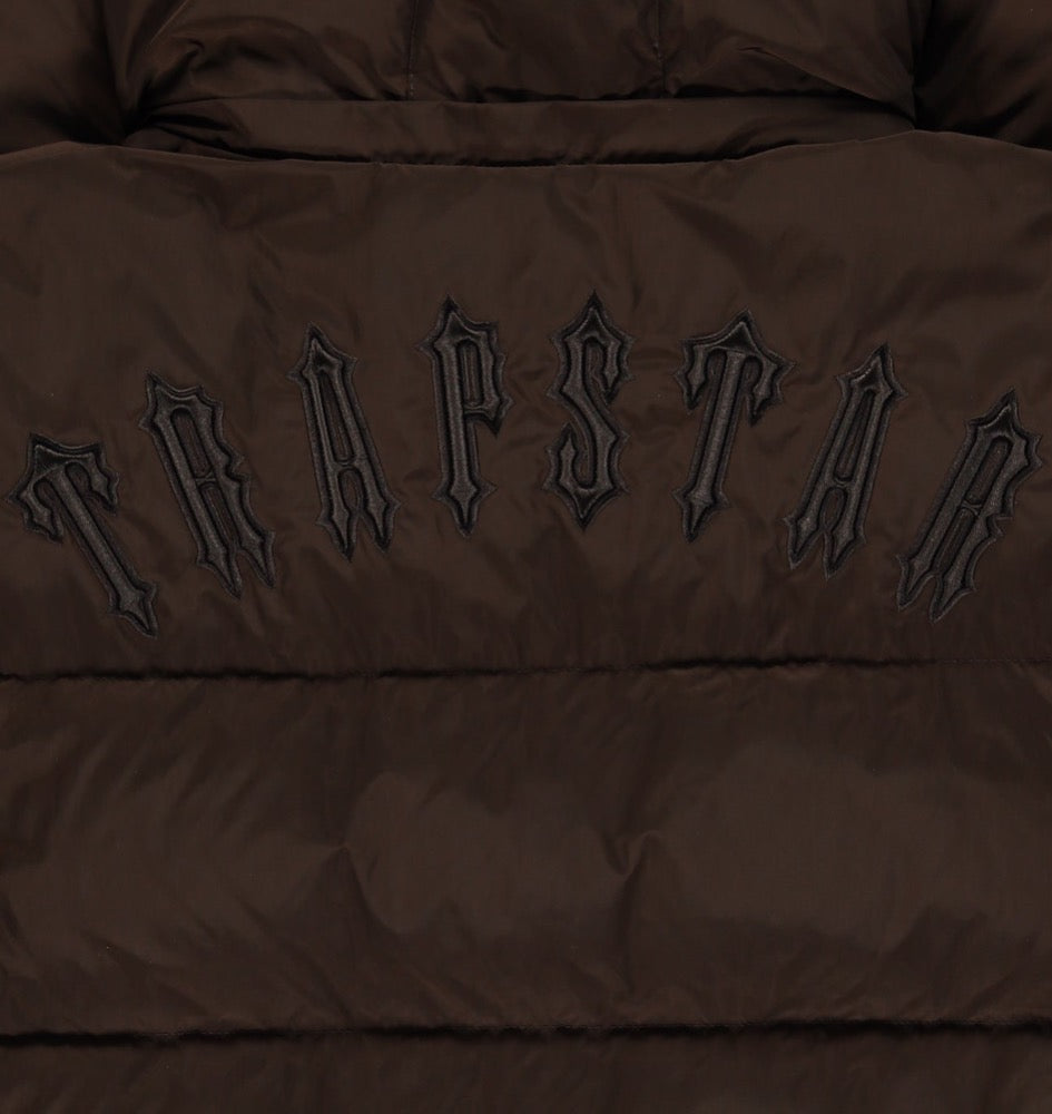 Trapstar brown Irongate coat with detachable hood